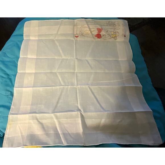 Vintage Season's Greetings Men's Adult Handkerchief Christmas Present Scene - Picture 5 of 6